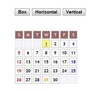 tableless-calendar